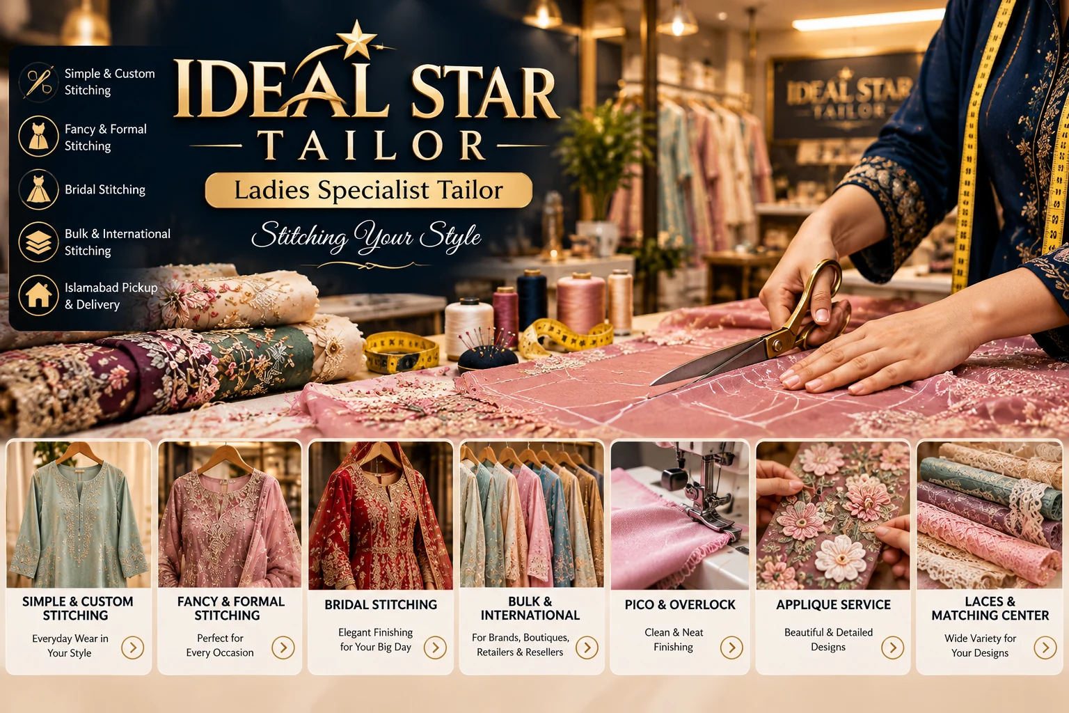Ideal Star Tailor ladies stitching craftsmanship